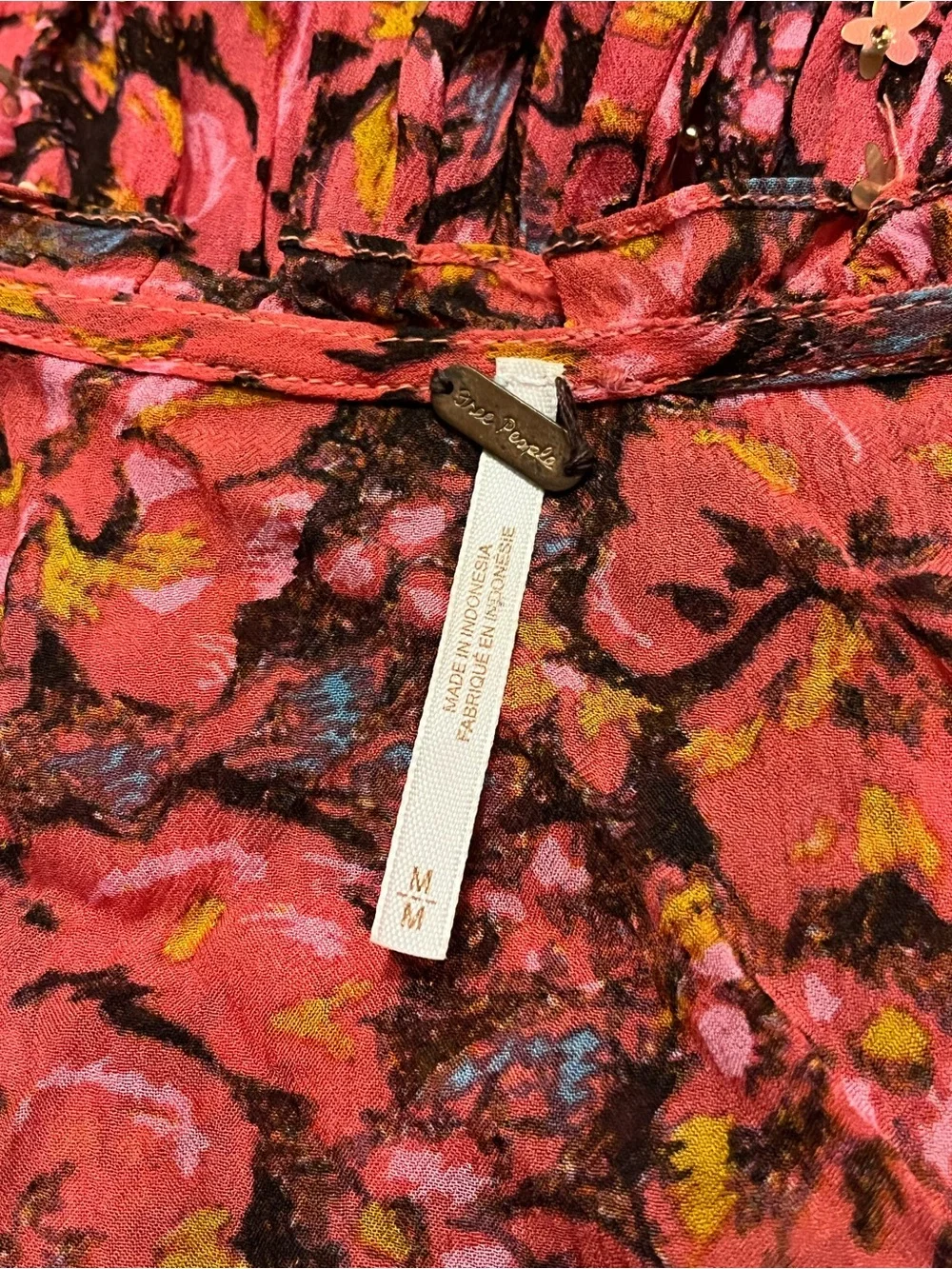Free People Bali Sweet Blooms Sequins Mini Dress